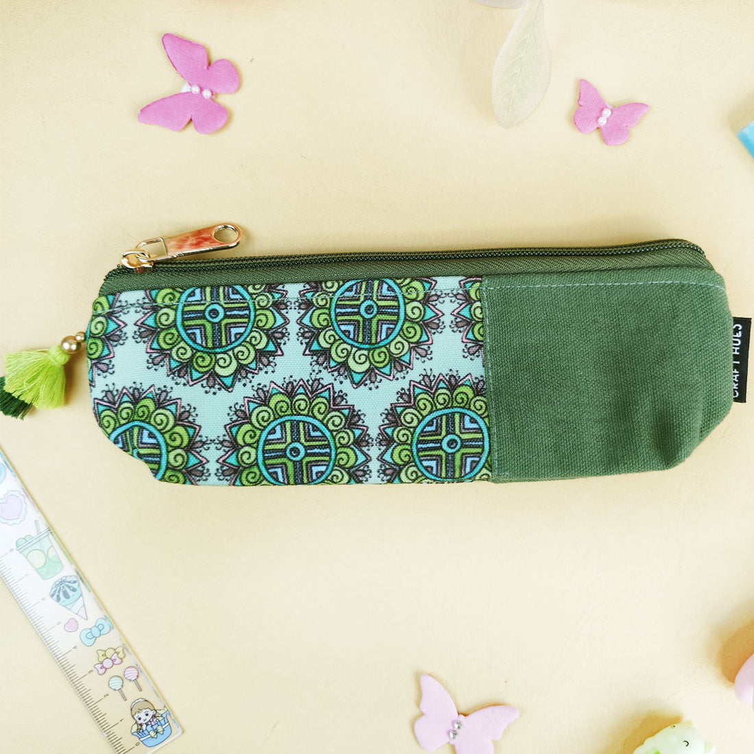 Blue-Orange-Green Pen Pouch Combo