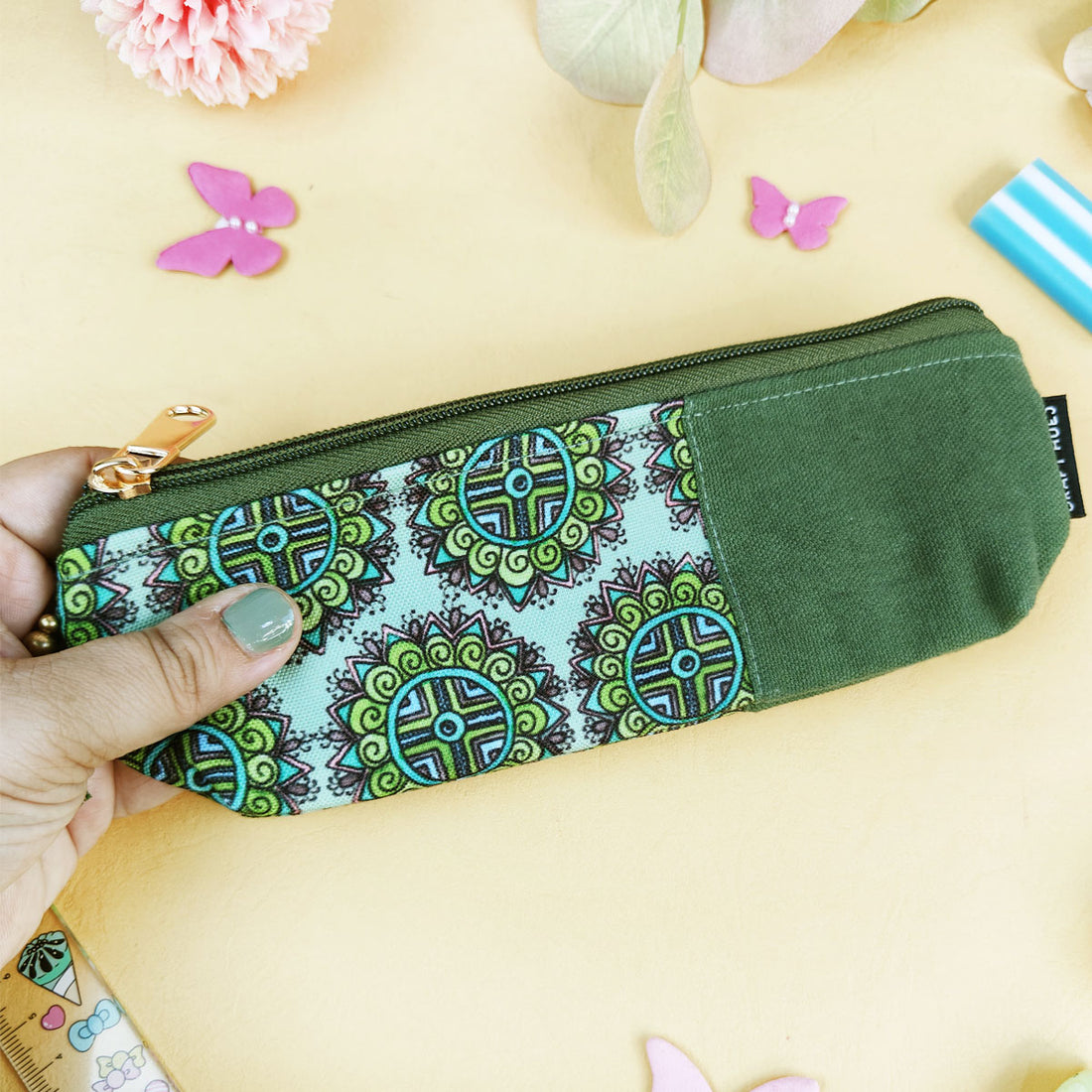 Blue-Orange-Green Pen Pouch Combo