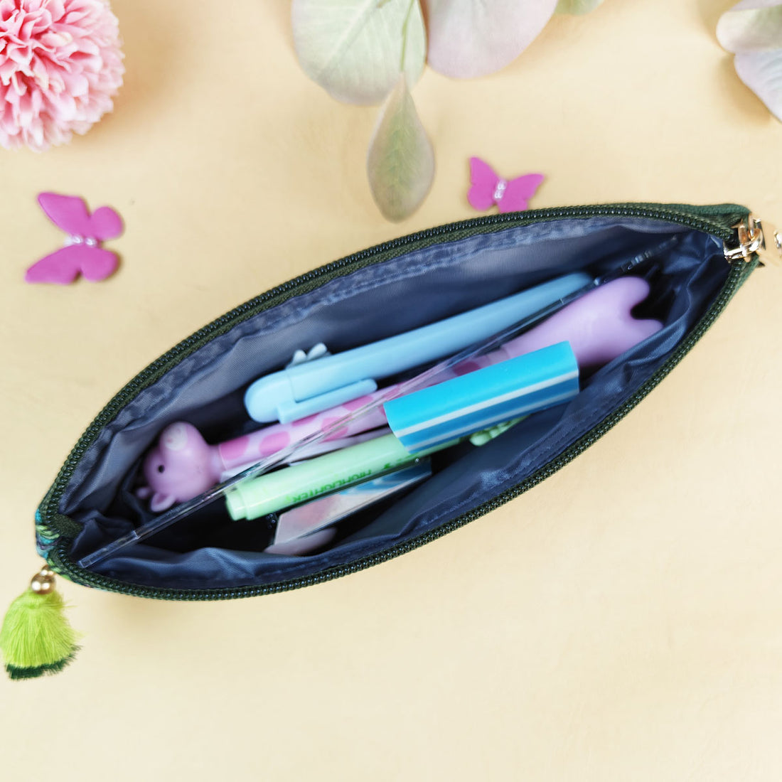 Blue-Orange-Green Pen Pouch Combo