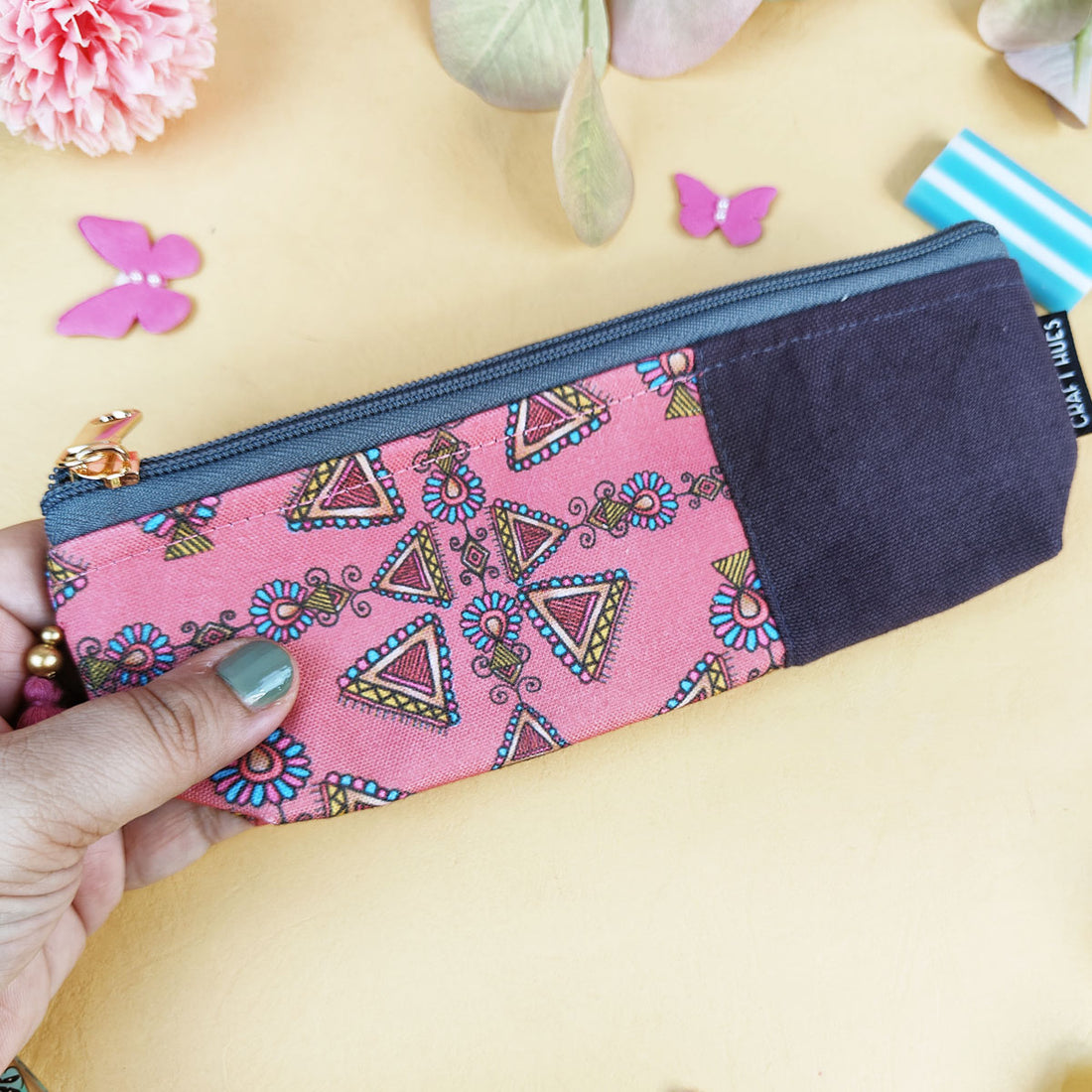 Maroon-Blue-Brown Pen Pouch Combo