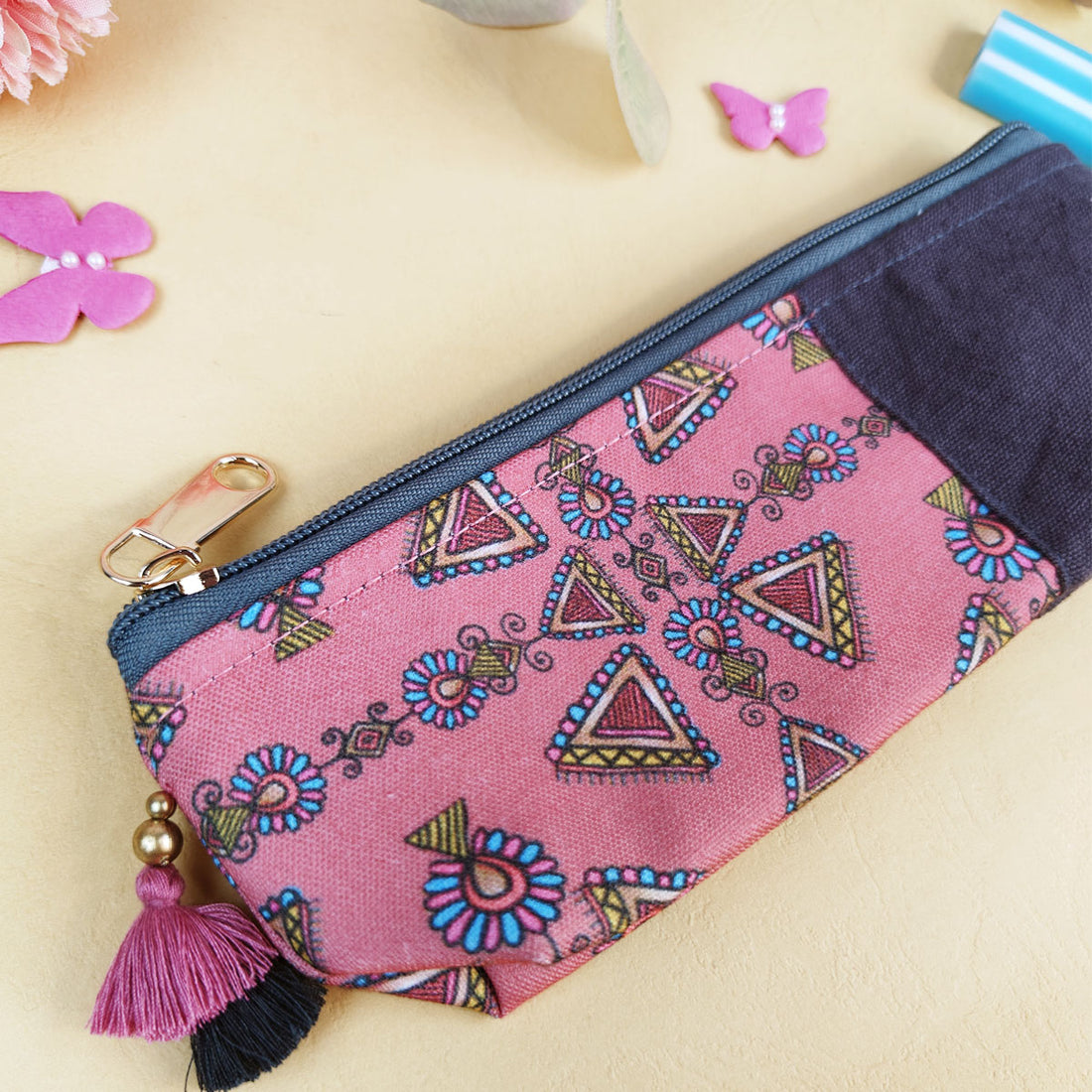 Maroon-Blue-Brown Pen Pouch Combo