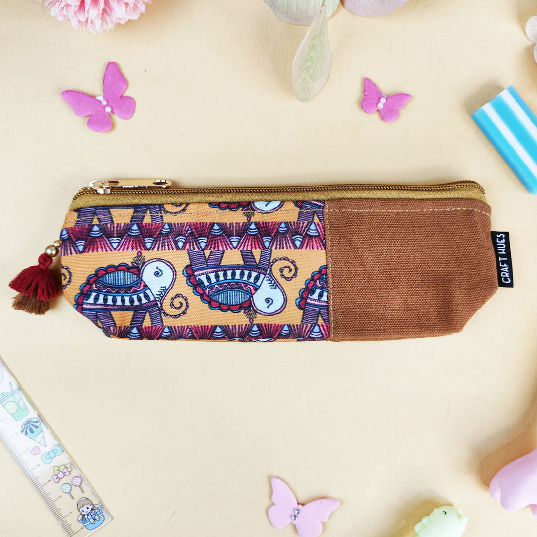 Blue-Pink-Mustard Pen Pouch Combo