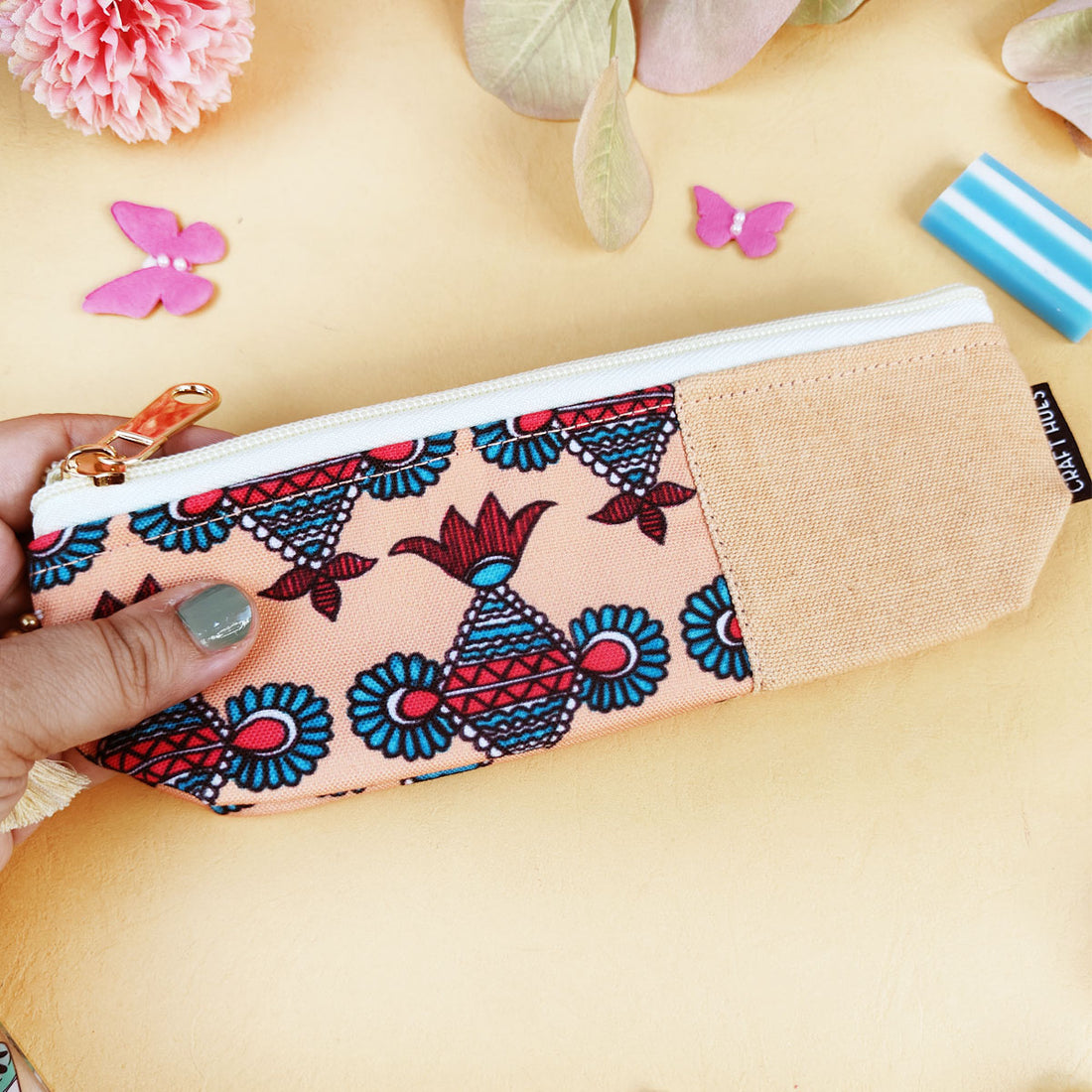 Green-Peach-Maroon Pen Pouch Combo