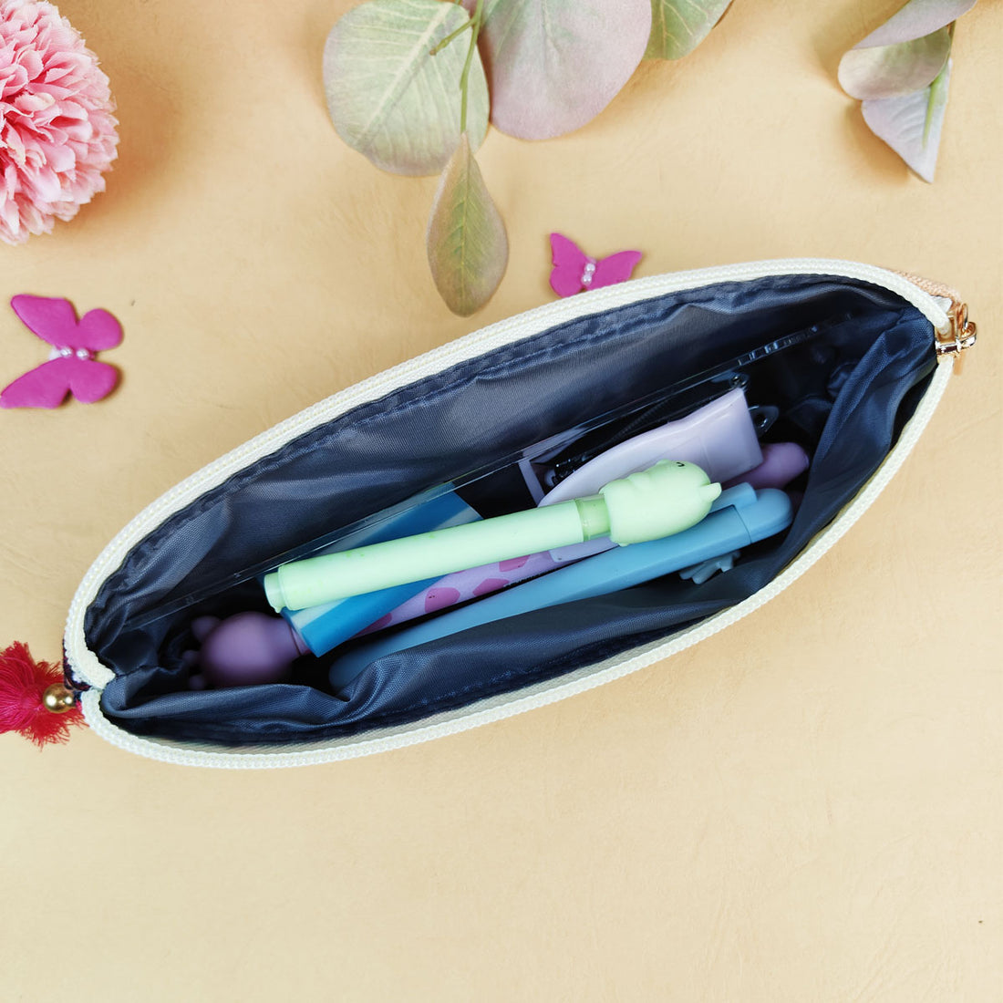 Green-Peach-Maroon Pen Pouch Combo