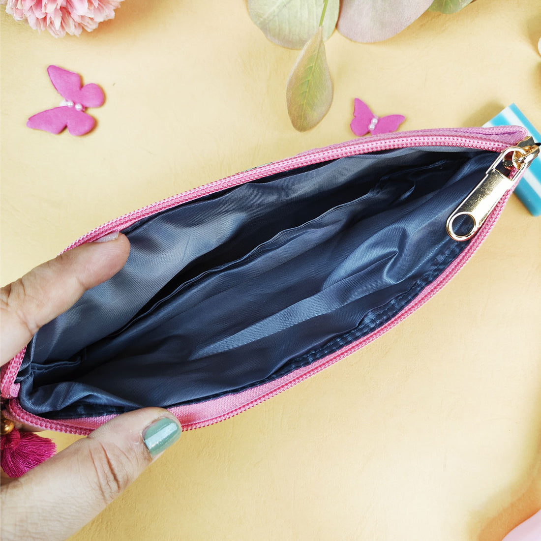 Blue-Pink-Mustard Pen Pouch Combo