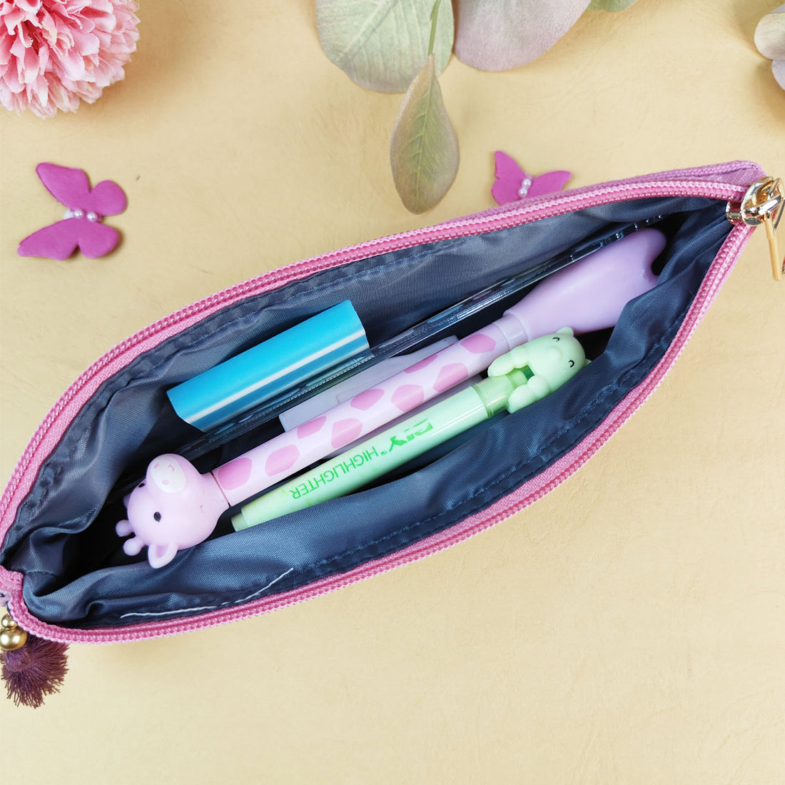 Blue-Pink-Mustard Pen Pouch Combo