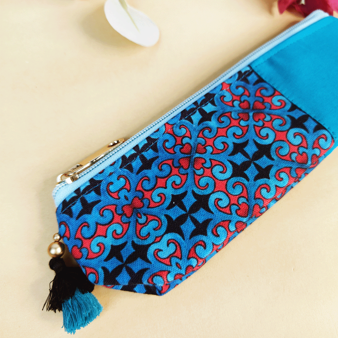 Mustard-Pink-Blue Pencil Pouch Combo