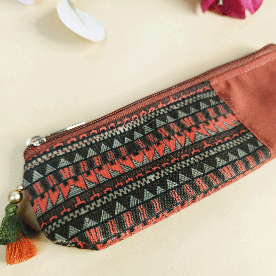 Mustard-Orange-Brown Pencil Pouch Combo