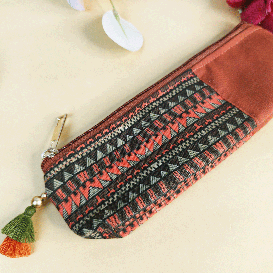 Mustard-Orange-Brown Pencil Pouch Combo