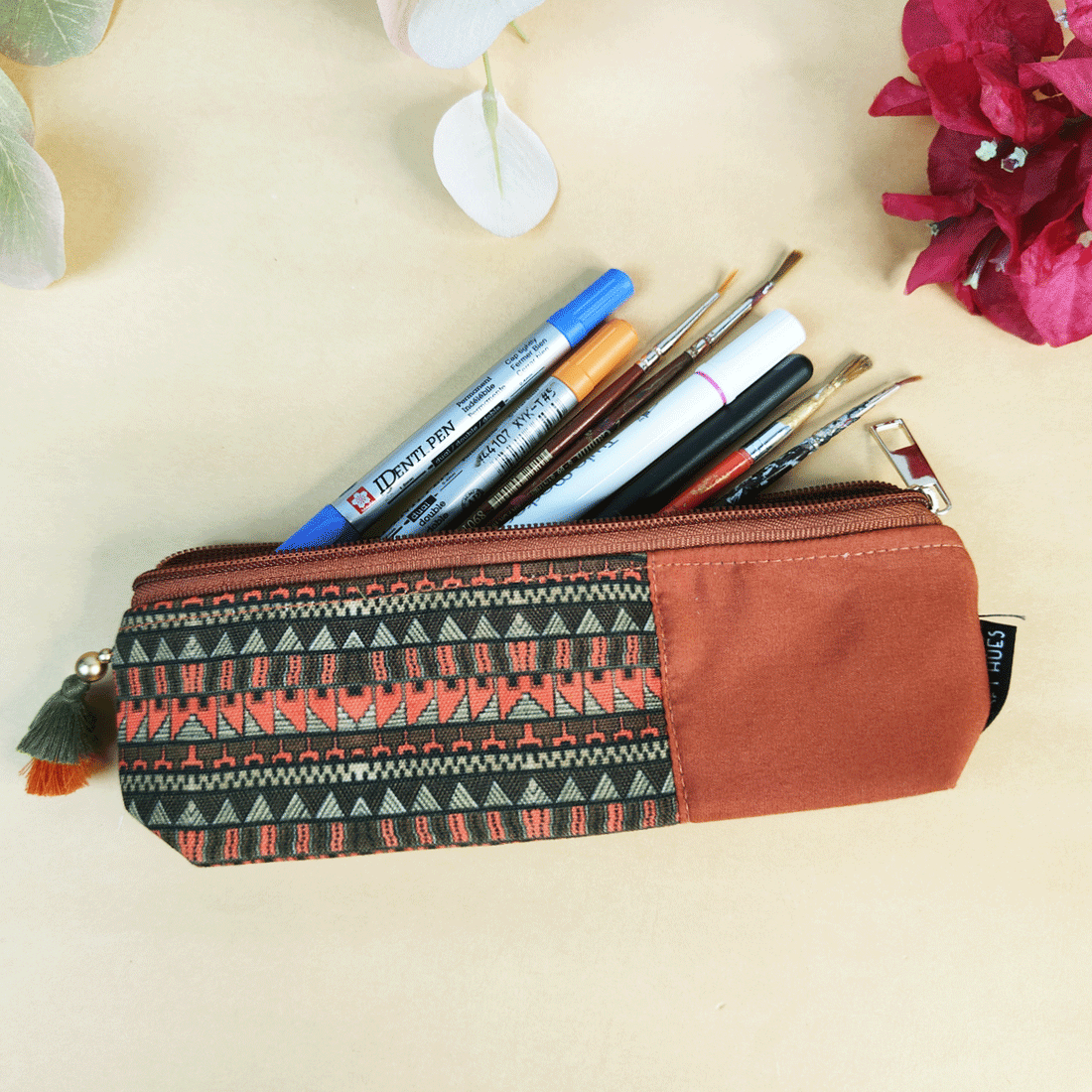 Mustard-Orange-Brown Pencil Pouch Combo