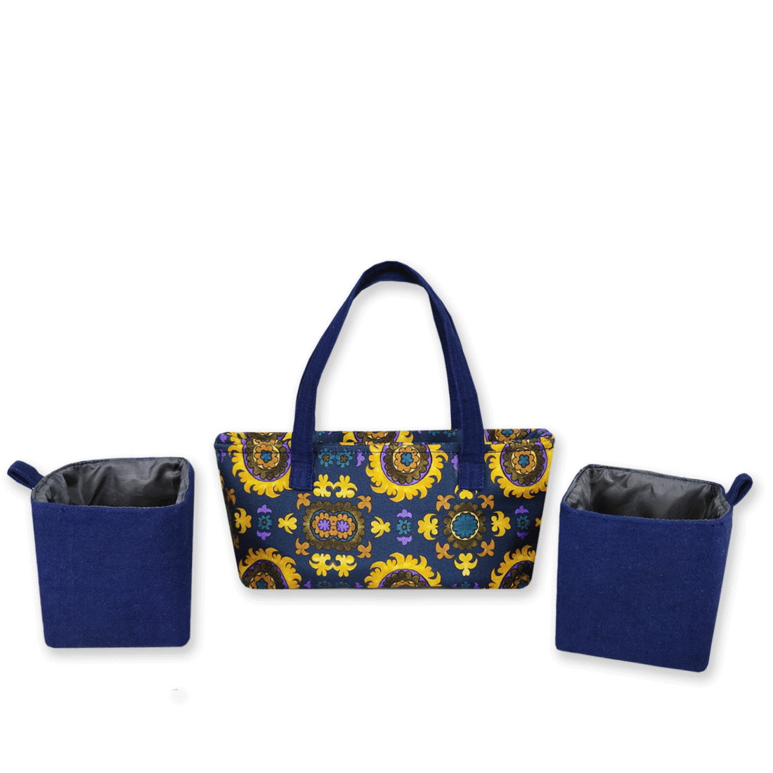 Multi-Purpose Pouch Organizer - Blue Suzani