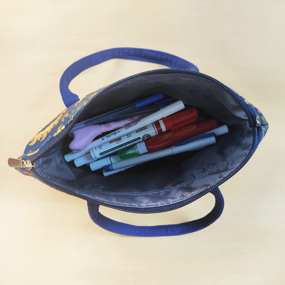 Multi-Purpose Pouch Organizer - Blue Suzani