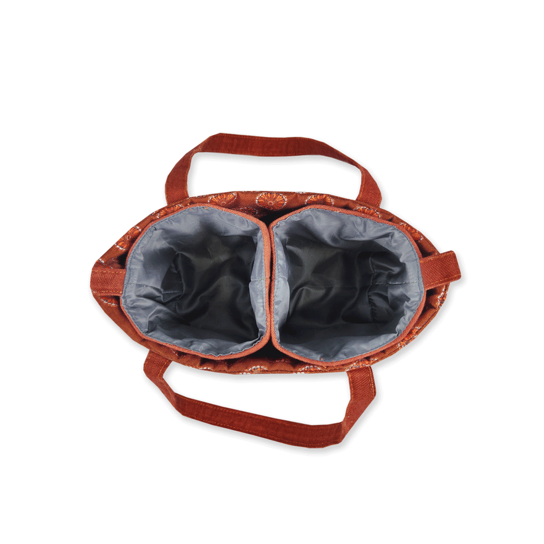 Multi-Purpose Pouch Organizer - Rust Madhubani Circle