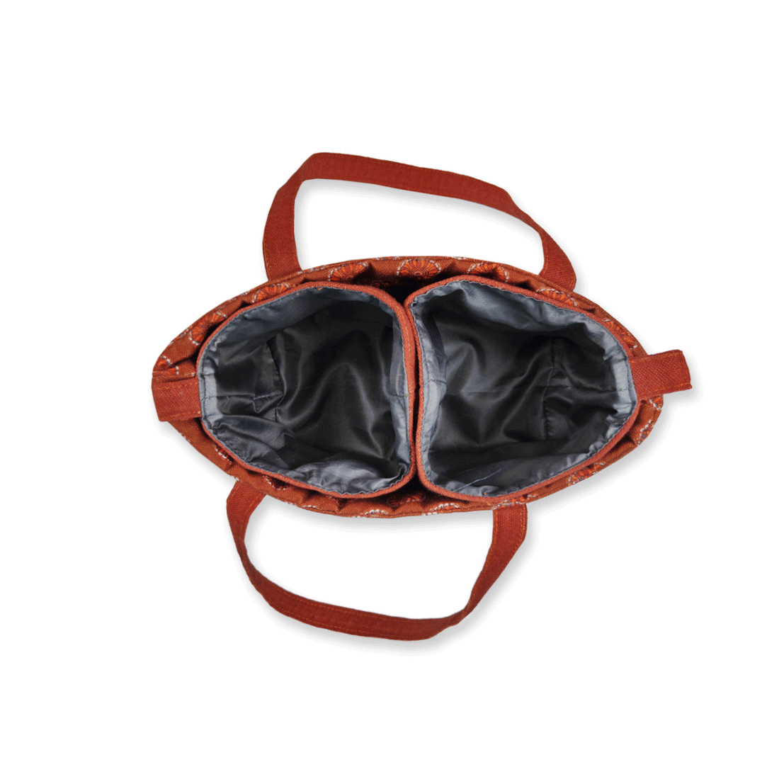 Multi-Purpose Pouch Organizer - Rust Madhubani Circle