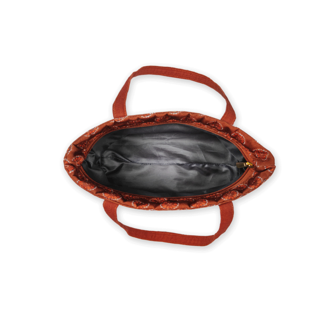 Multi-Purpose Pouch Organizer - Rust Madhubani Circle