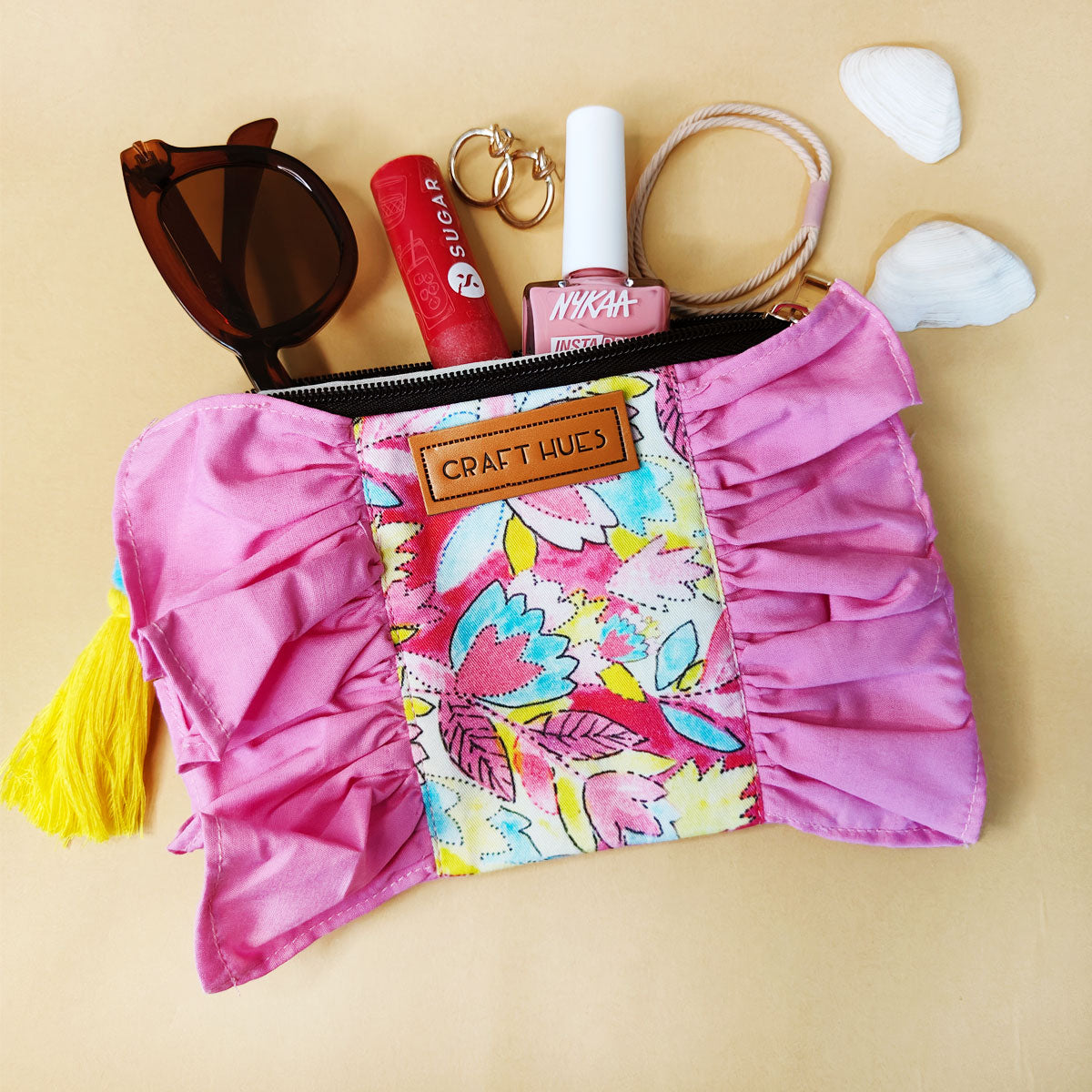 Pink Garden Pouch Bag