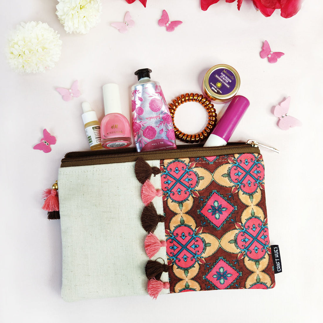 Multi-Purpose Pouch- Brown Beige Tile