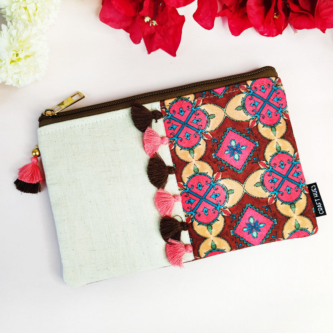 Multi-Purpose Pouch- Brown Beige Tile