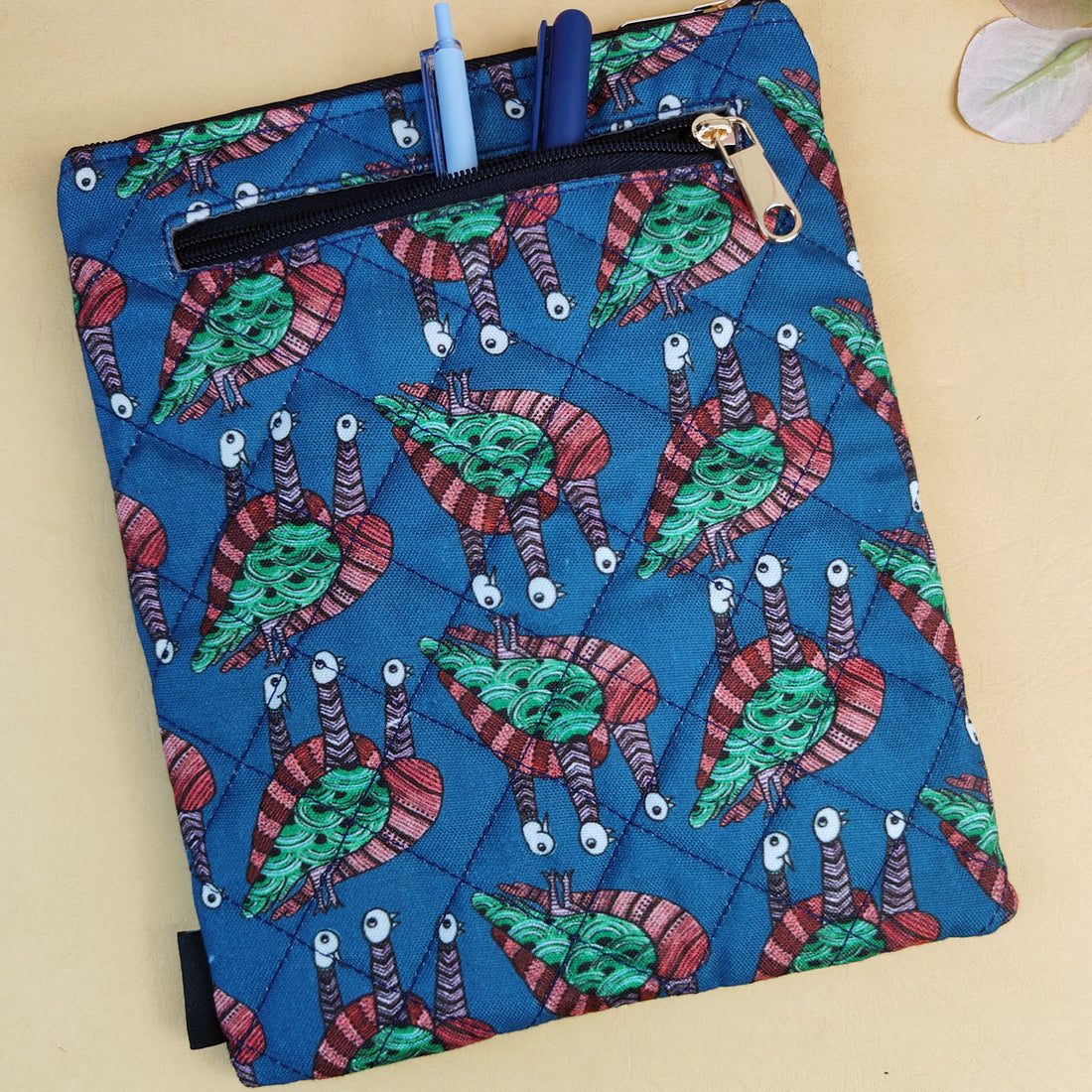 Tassle Book Cover- Gond Blue Bird