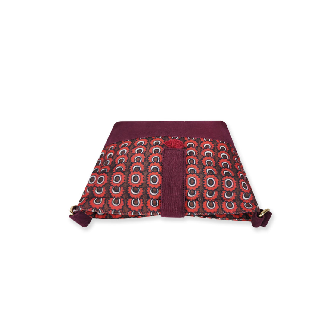 Trapeze Sling Bag- Kalamkari Maroon