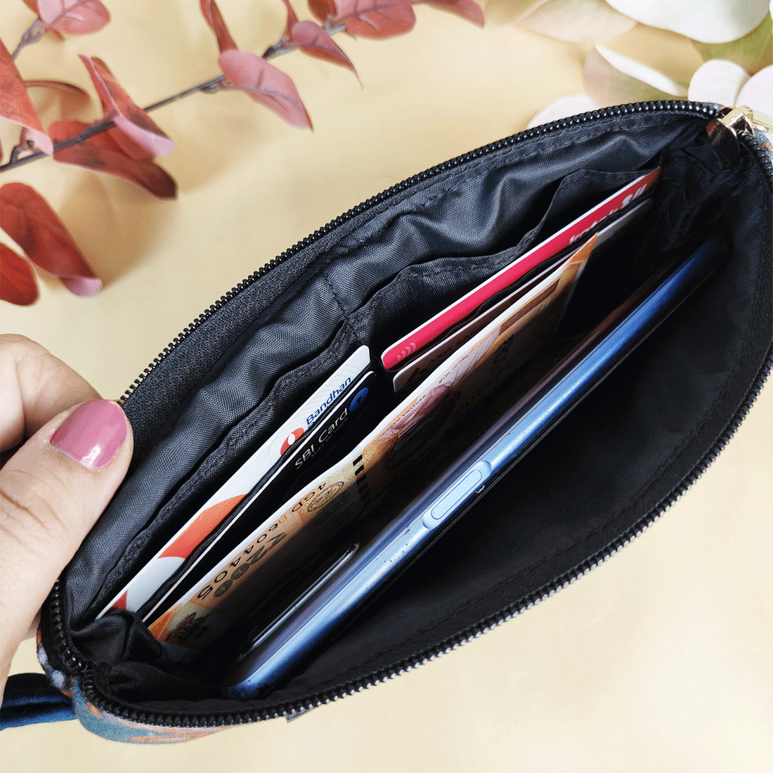 Curve wallet coin pouch combo- Peach mughal