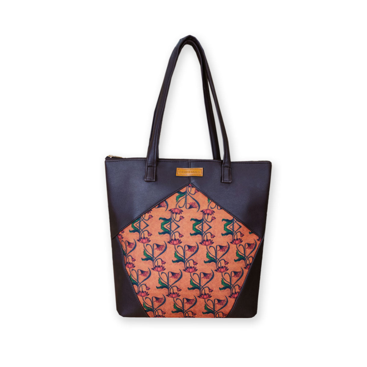 Art Nouveau Brown Floral Tote Bag