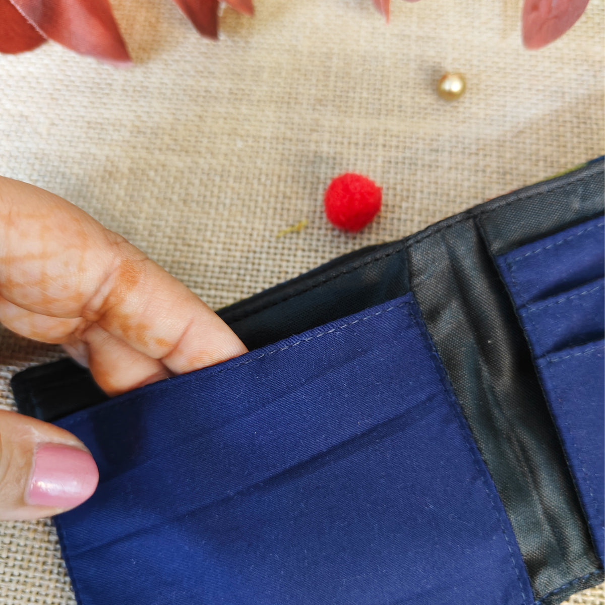 Peach-Blue Flap Mini Wallet Combo