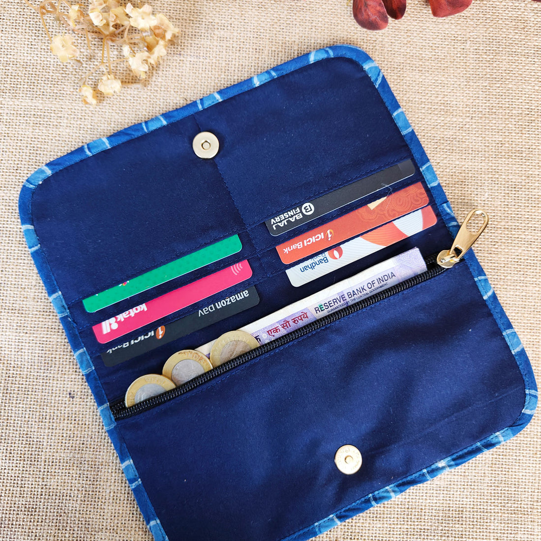 Blue Petals Book Wallet