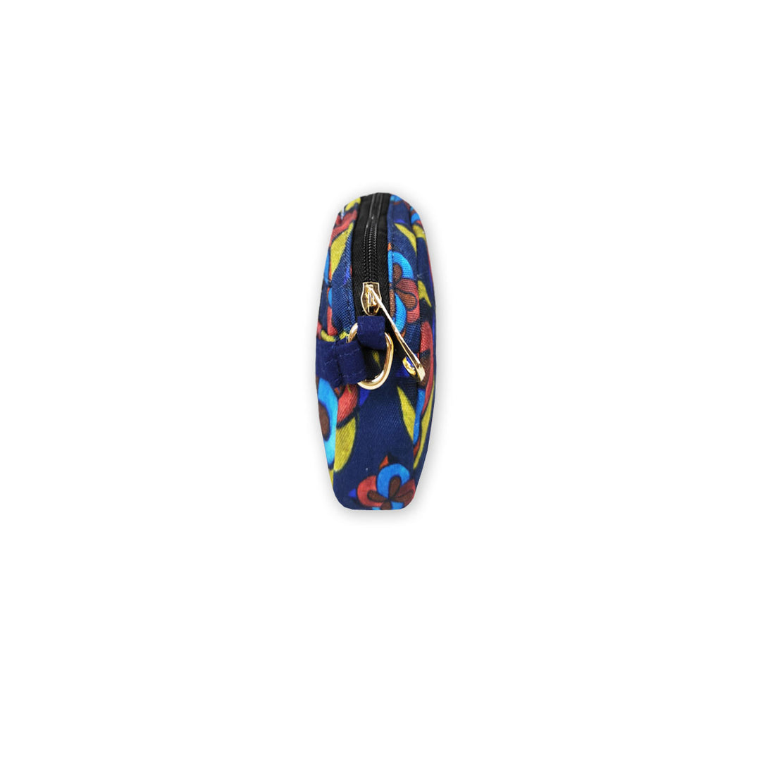 Oval Sling Bag- Blue-Red Flowers