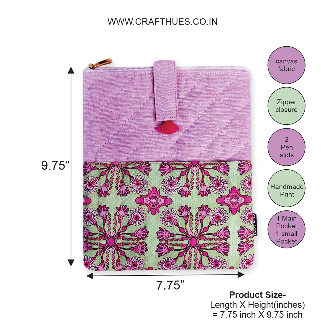 Book Cover-Green Pink Tile