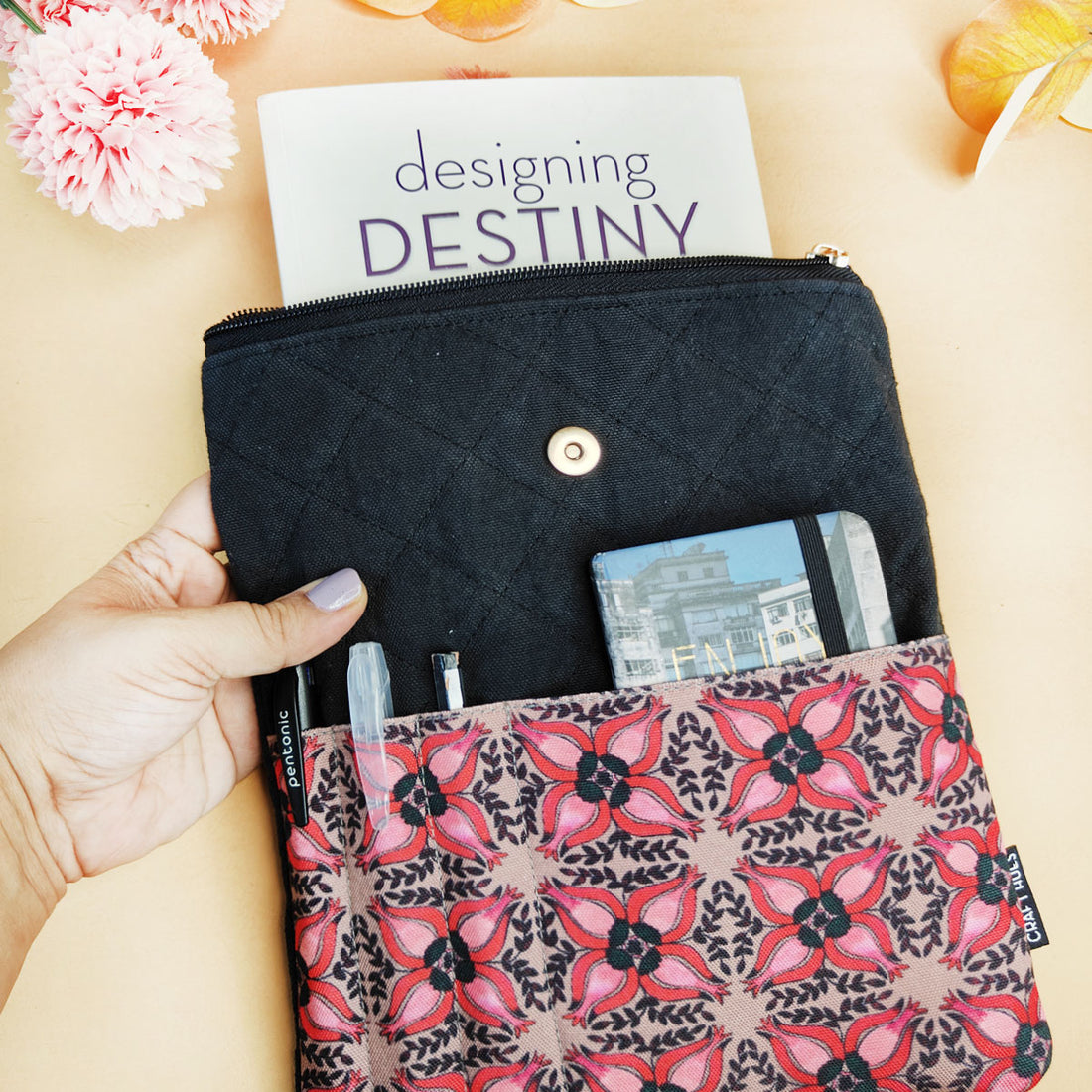 Book Cover-Black Maroon Flower