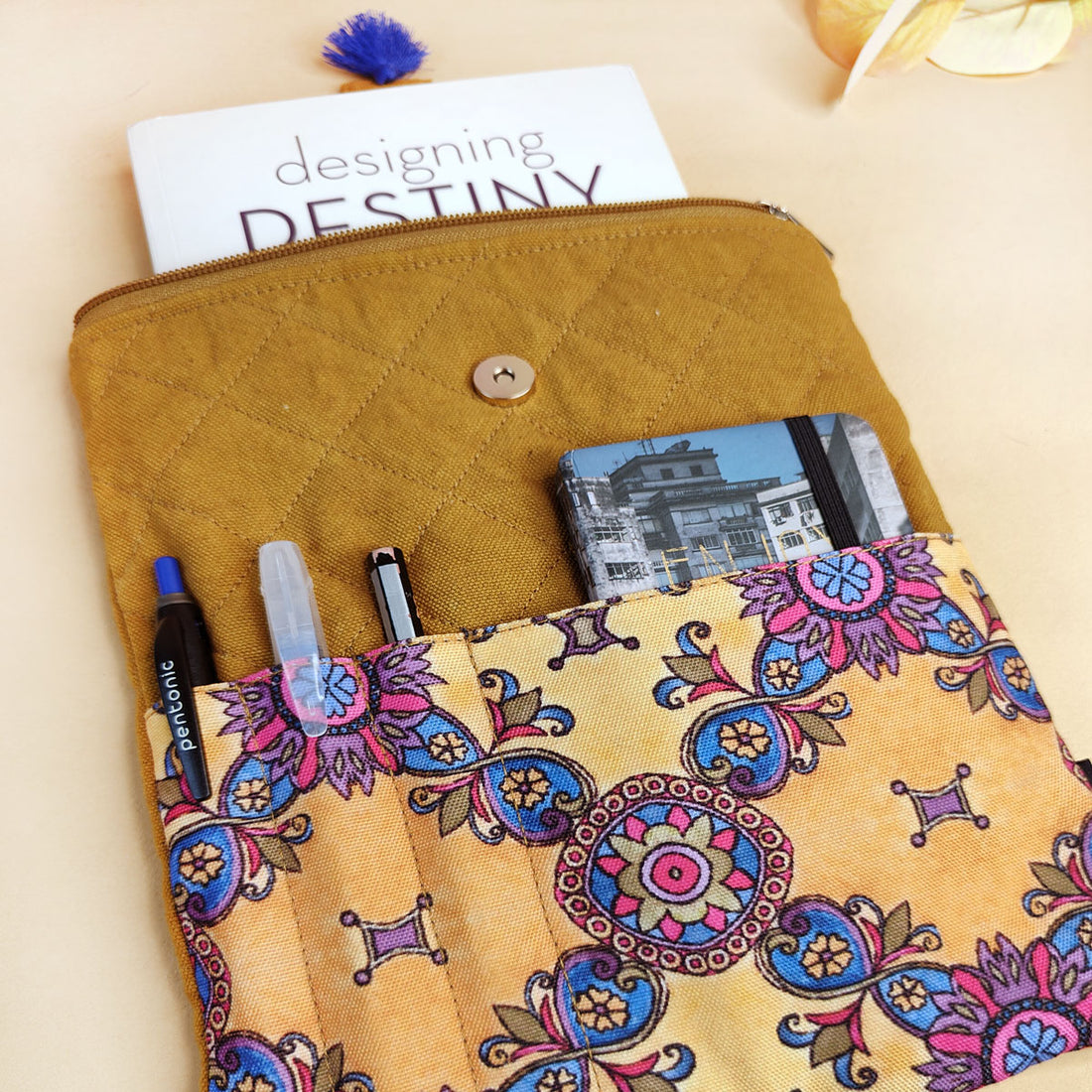 Book Cover-Mustard Purple Tile