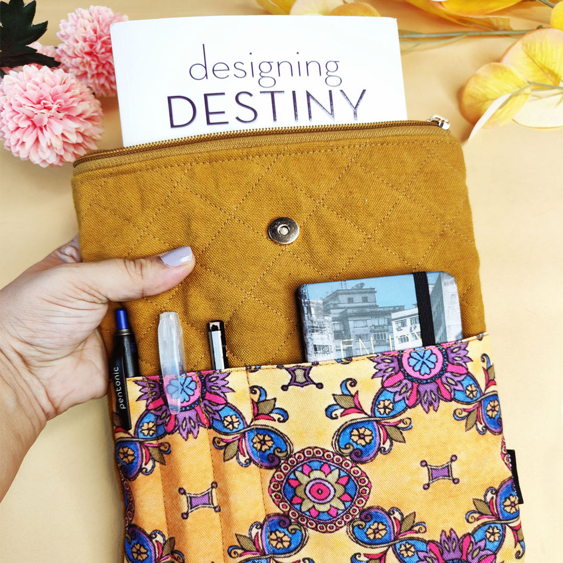 Book Cover-Mustard Purple Tile