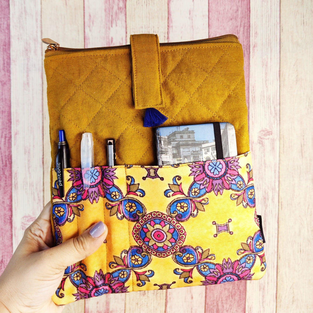 Book Cover-Mustard Purple Tile