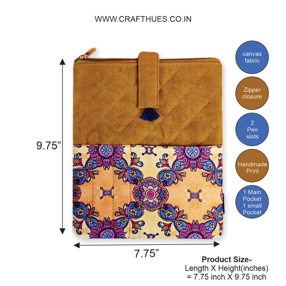 Book Cover-Mustard Purple Tile