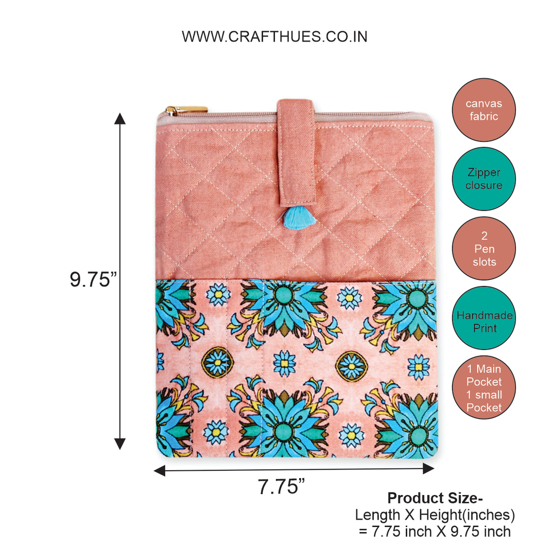 Book Cover-Peach Aqua Tile