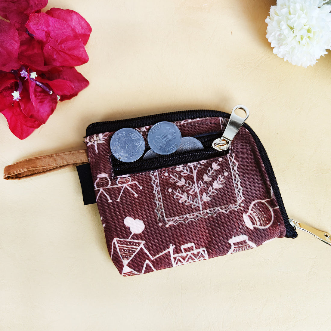 Curve Mini Wallet- Brown Warli