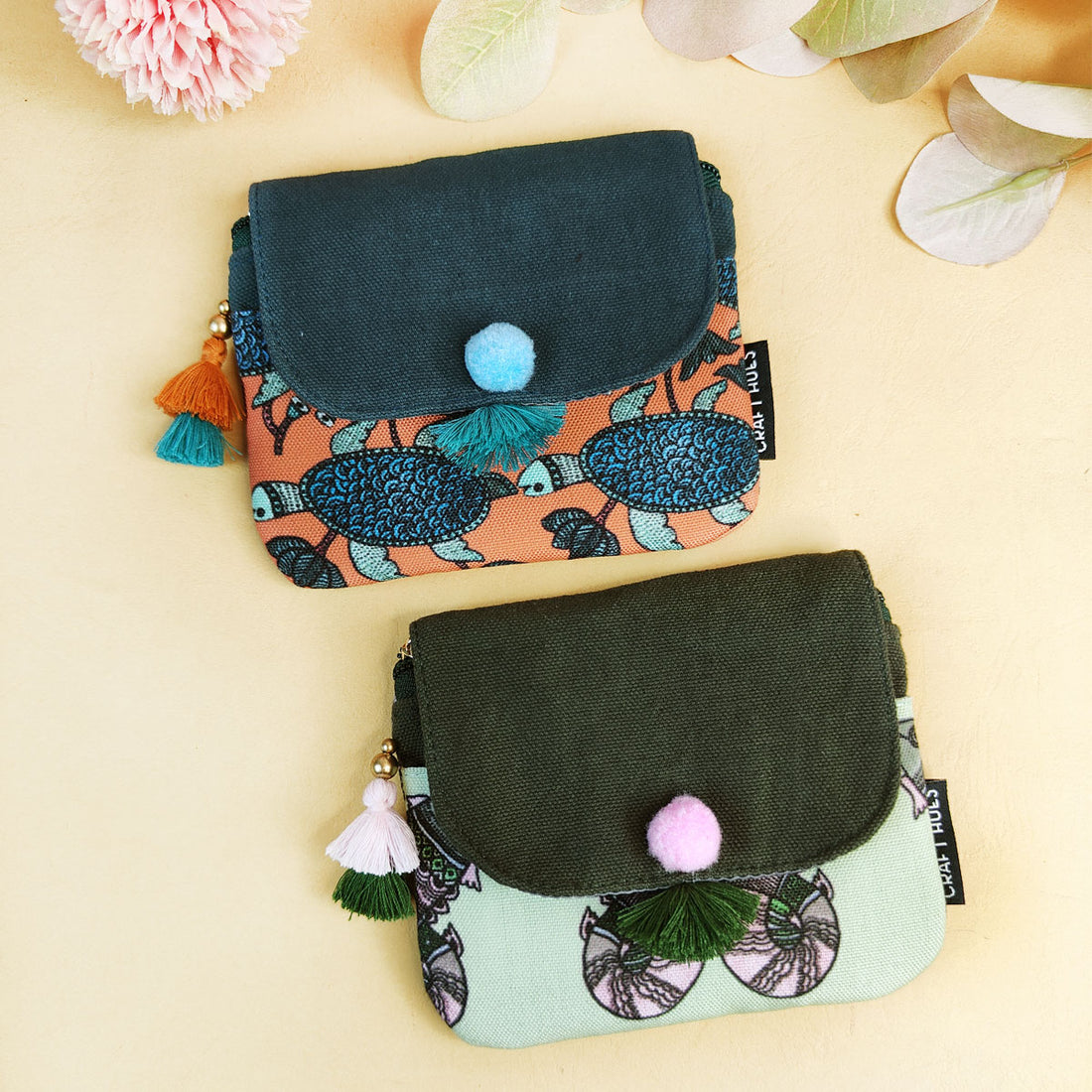 Mini wallet- Gond Teal-Green