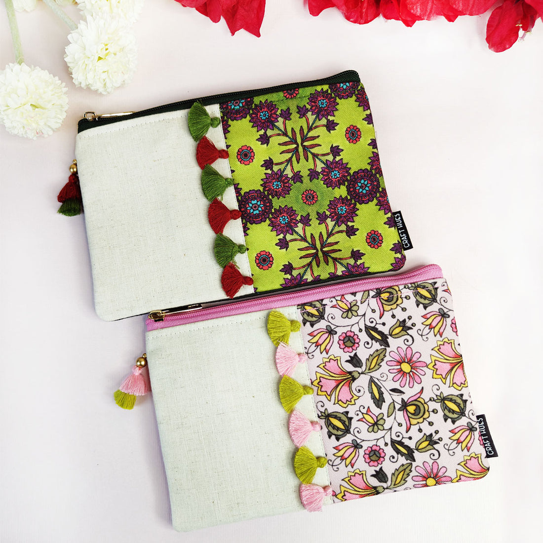 Multi-Purpose Pouch Combo- Green-Pink