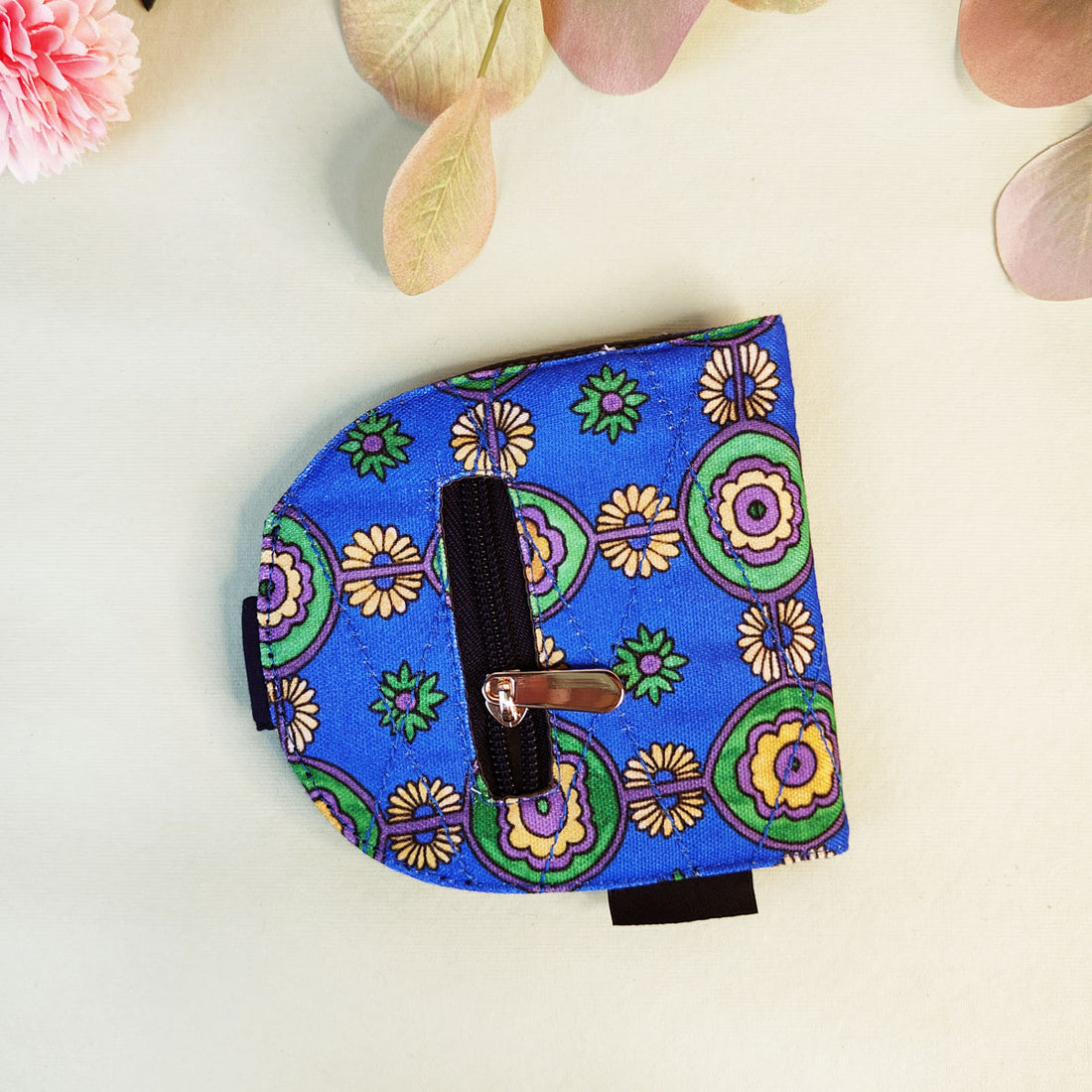 SEMI-OVAL 2-FLAP WALLET COMBO - PINK-BLUE TILE