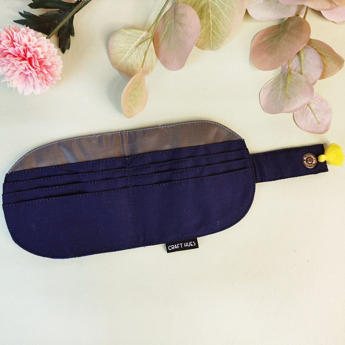 SEMI-OVAL 2-FLAP WALLET COMBO - PINK-BLUE TILE