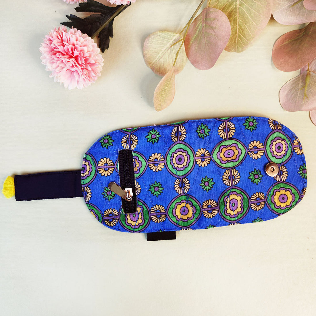 SEMI-OVAL 2-FLAP WALLET COMBO - PINK-BLUE TILE