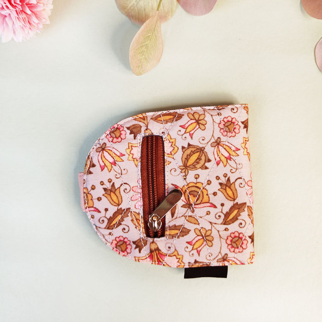 SEMI-OVAL 2-FLAP WALLET COMBO - PINK-PEACH TILE