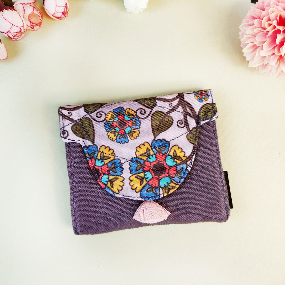 Curve Flap Mini Wallet-Grey Chakra