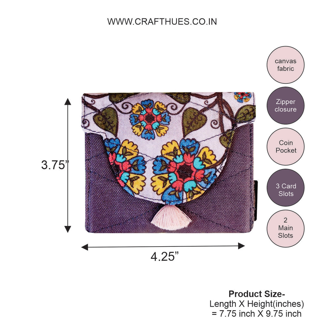 Curve Flap Mini Wallet-Grey Chakra