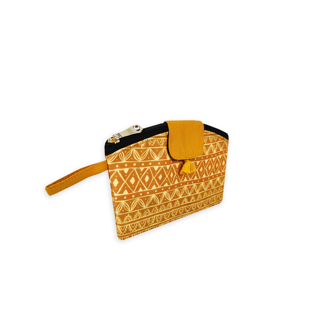 Curve wallet coin pouch combo- Warli Mustard Border