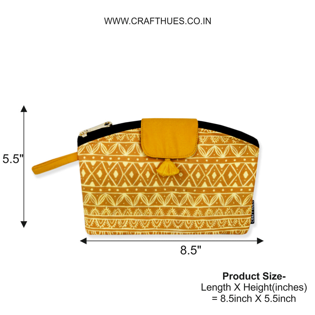 Curve wallet coin pouch combo- Warli Mustard Border