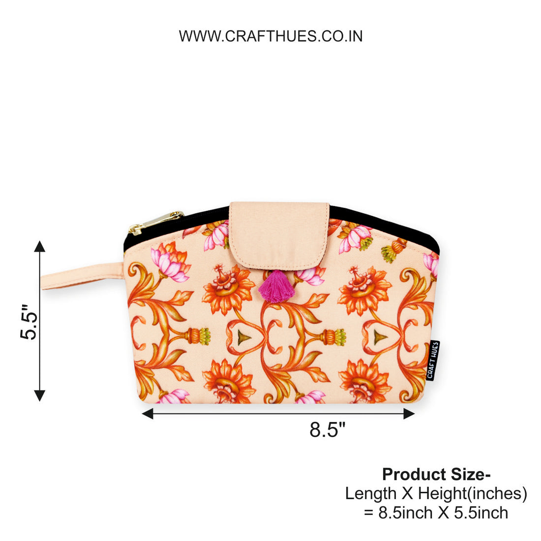 Curve wallet coin pouch combo- Peach mughal