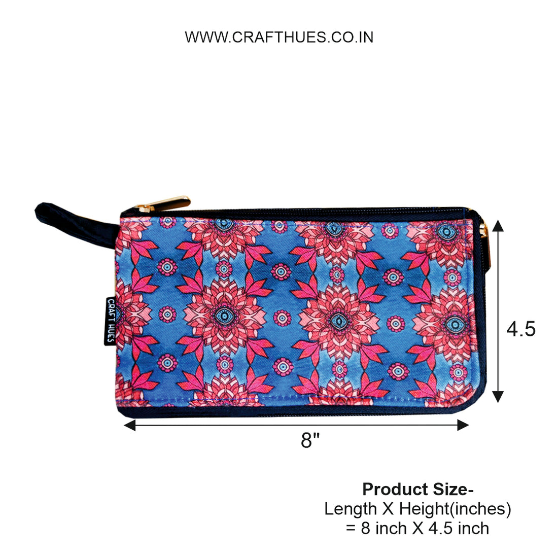 Dual zip-maroon blue tile