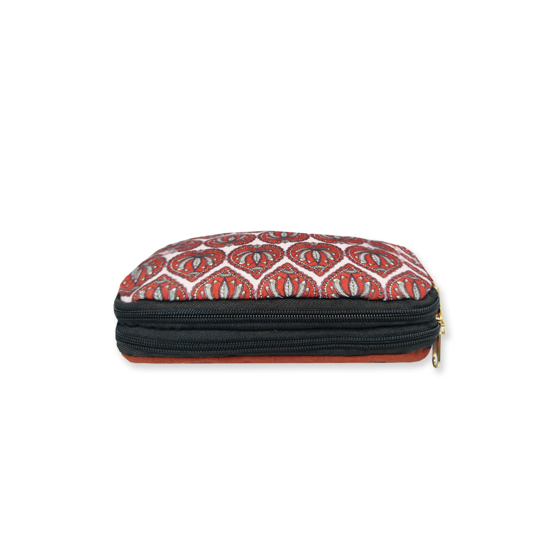 Dual Compartment Sling Bag- Lotus Madhubani